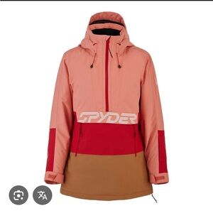 Spyder Women's Colorblock Ski Jacket - Coral, Crimson, and Camel
